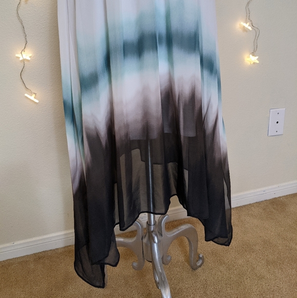 NWT Vera Wang Ombre Chiffon Summer Maxi Dress - Picture 3 of 10